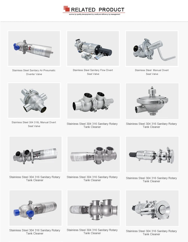 Compass Sanitary Hygienic Stainless Steel Pneumatic Flow Diverting Valve