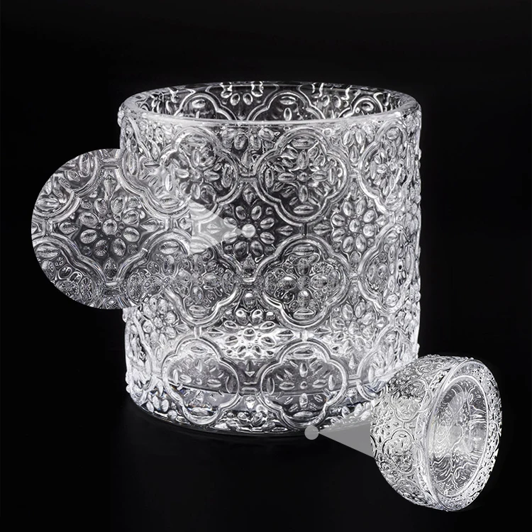 Luxury embossed glass votive candle holder home decor in bulk