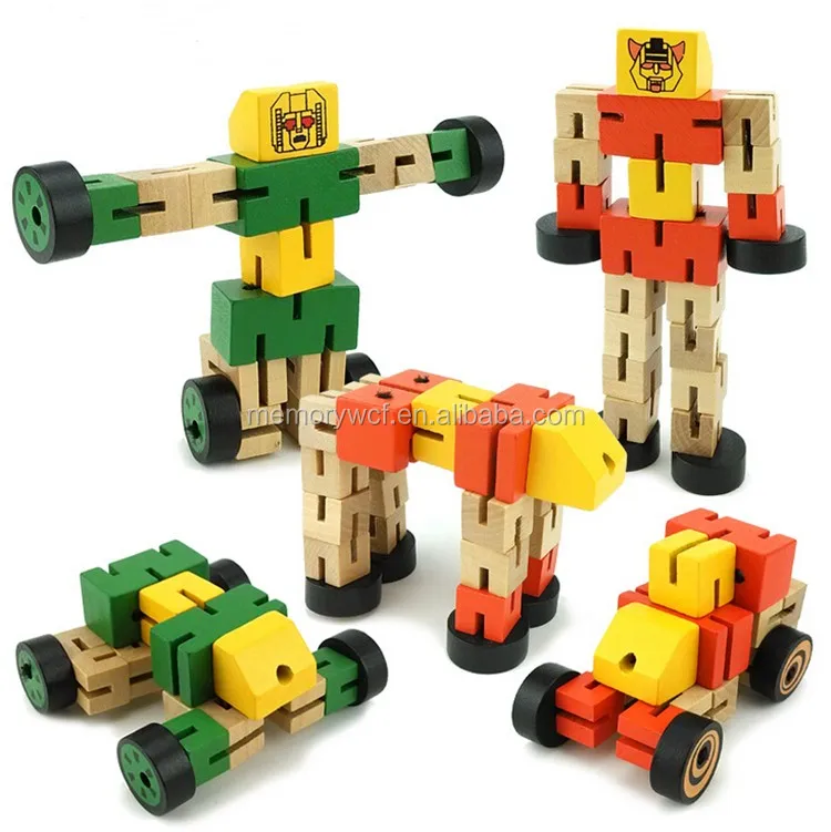 wooden robot toy