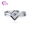 white gold bezel setting 5x5mm princess cut moissanite engagement ring set