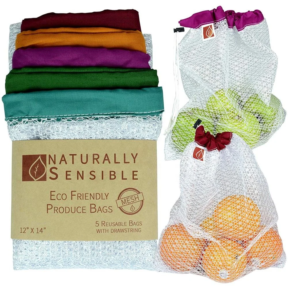Foldable Shopping Bags,Reusable Nylon Mesh Bags For Store Fruit