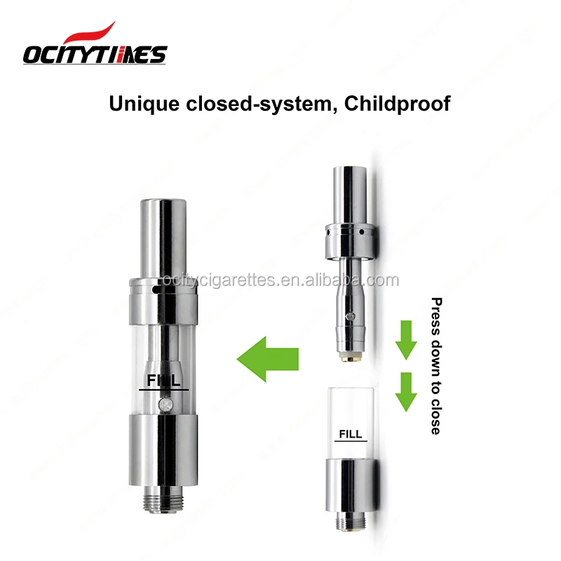 Wholesale Stainless Round Tip Cartridge 0.5ml Disposable Atomizer with Child Resistant