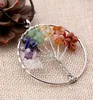 50mm natural gemstone mixed stone polished tumbled chips charkra tree of life pendants
