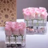 luxury clear square acrylic flower box with drawer for rose and chocolate