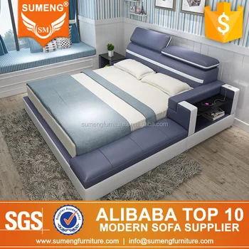 Modern Luxury Leather Bedroom Furniture Sets With One Bedside Table Modern Luxury Leather Bedroom Furniture Sets With One Bedside Table