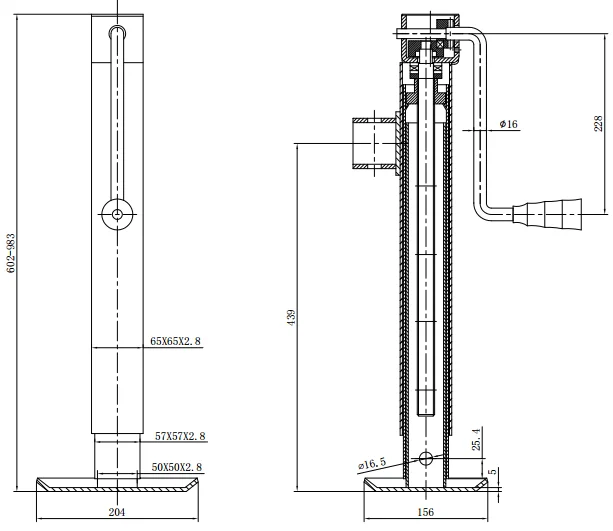 Lahoo-7000lbs Trailer Jack Drawing