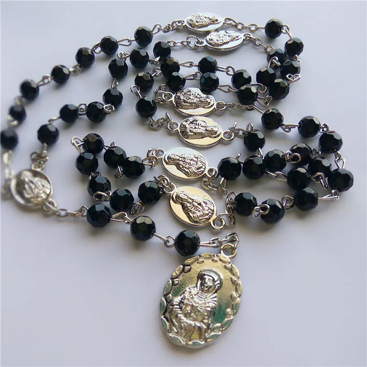 Christian 75mm Blue Color Round Glass Colorful Prayer Bead Chain Jewish