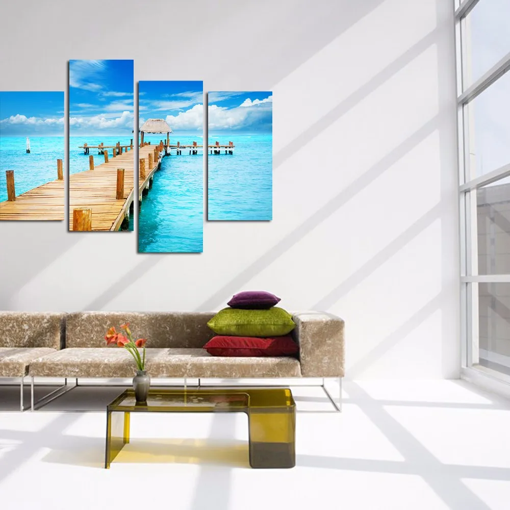 Get Playa de arte de la pared de madera HD