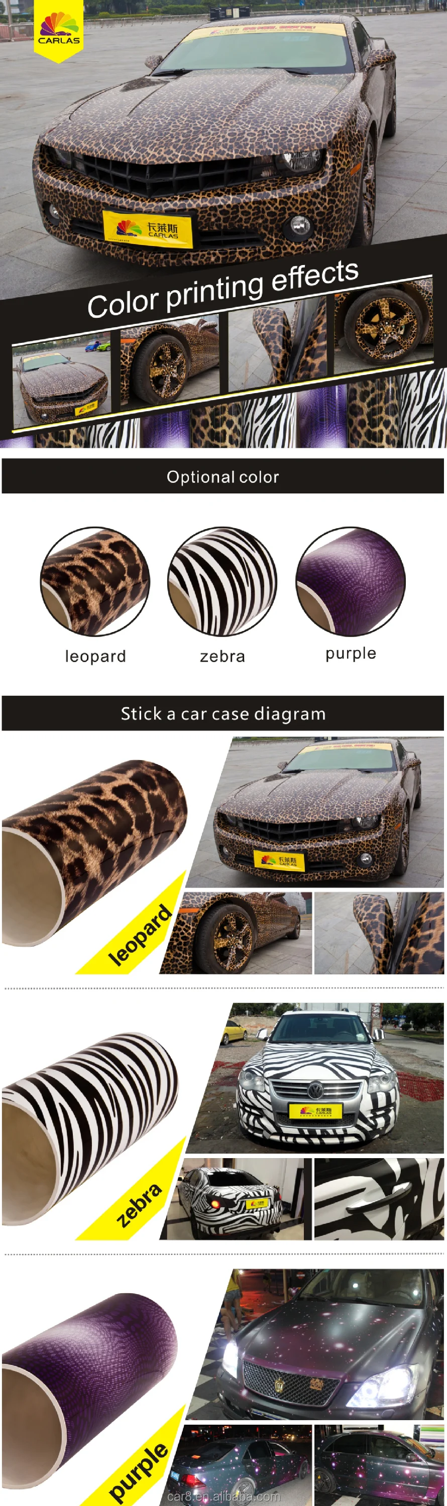 Auto Car Body Leopard Printed Vinyl Wrap Roll Sheet Sticker Films Styling Camel