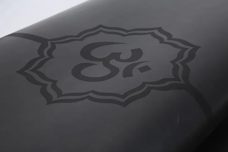Laser Engraving Embossing Logo Rubber Pu Leather Black Yoga Mats With