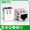 Single port shielded right angle gigae rj45 connectors