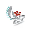 Gemstone ring changeable colored stone silver 925 eternity ring