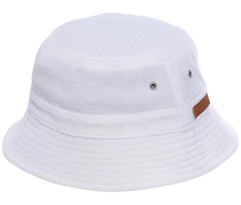 Reversible Into White Terry Towelling Bucket Hat Front Pu Logo Patch ...