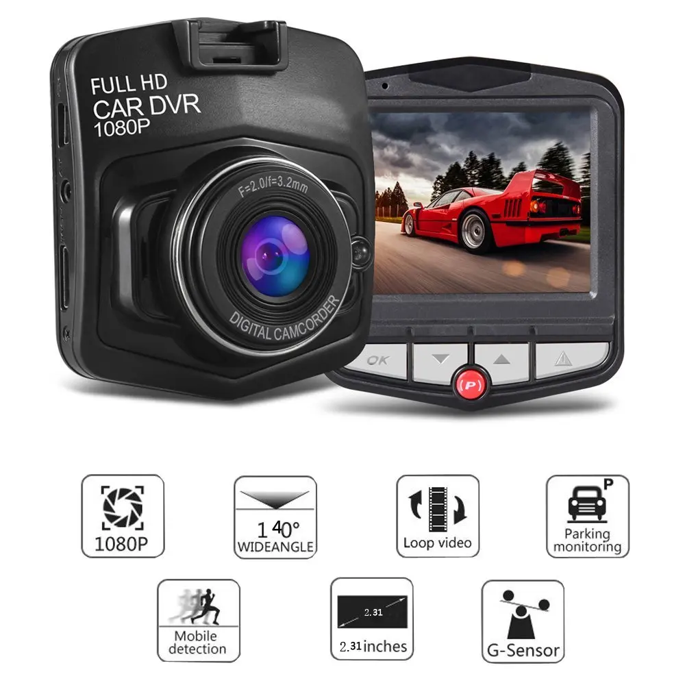 Dashcam  16GB In Car Security System 1080P Dash Video Crashcam Blackbox 