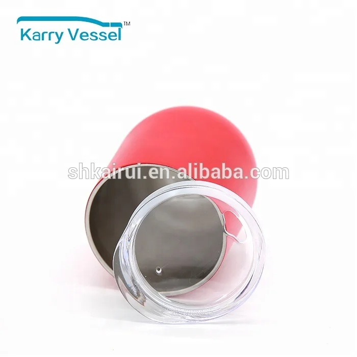 12oz Double Wall Insulated Stainless Steel Shatterproof Wine Tumbler With Sliding Lid