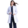 New Women's Stand Collar Long Sleeve Nurse Uniform Dental Clinic Doctor's Outcoat Slim Fit White Color Lab Coat