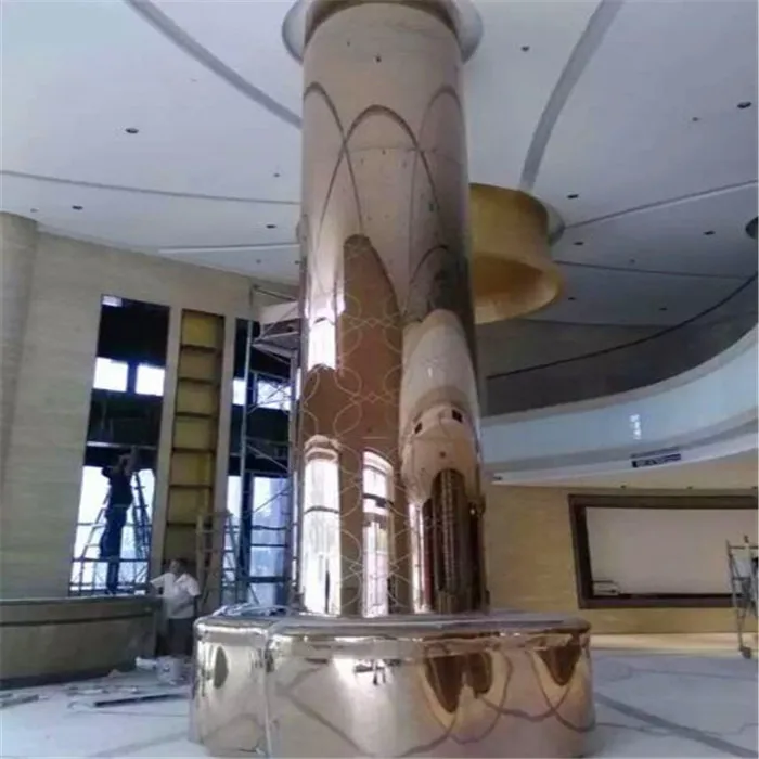 interior decorative stainless steel column cladding panel with color finish