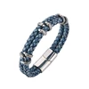 Wish Top Selling Unisex Couples Vintage Blue Color Top Grain Genuine Men Leather Bracelets