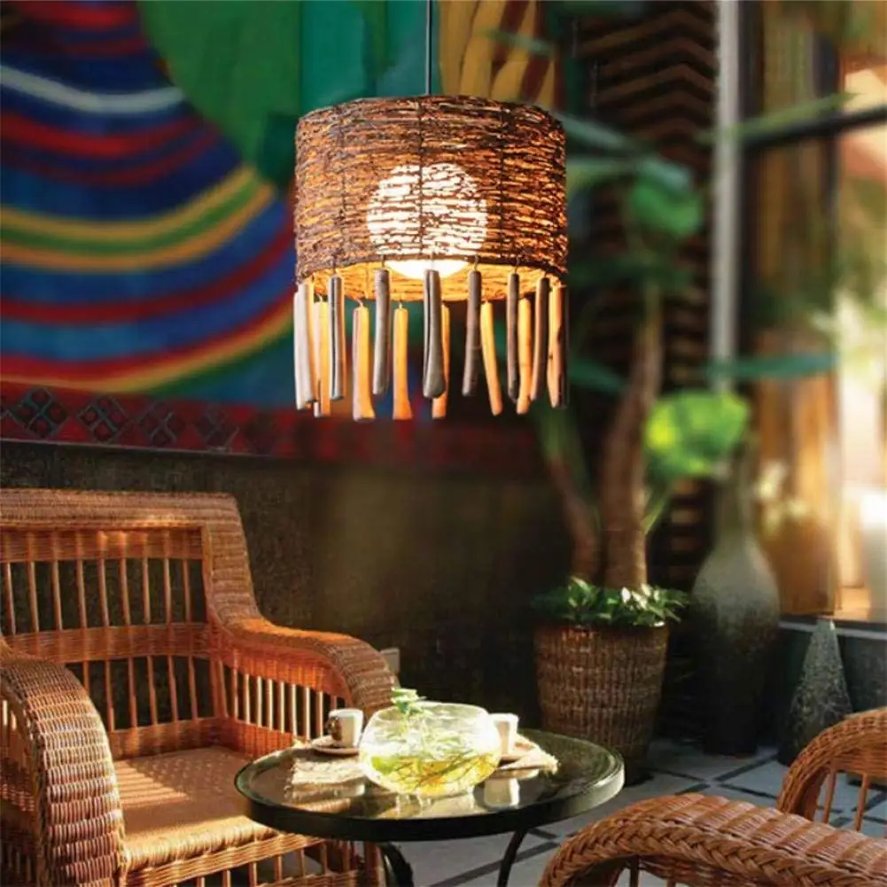 GLX Southeast Asia rattan chandeliers, chandeliers creative chandeliers, rattan Zen lamps 125CM 35CM