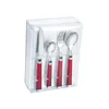 2019 Elegant Portable Stainless Steel Flatware Sets Plastic Handle