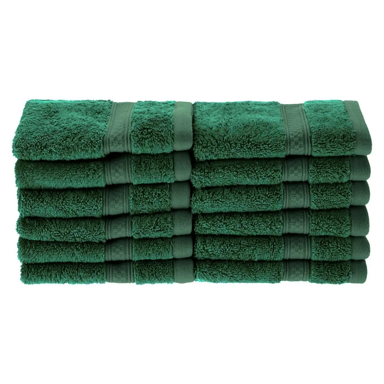 Buy 12 Piece Hunter Green Cotton Face Towels (Set of 12