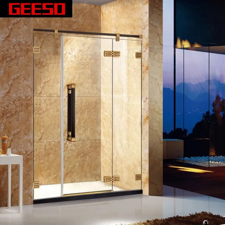 Luxury Hinge Tempered Glass Black Bath Shower Screens Gd9030d Buy