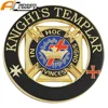 Knights Templar Masonic Cross Crown Black 3'' Gold Round Car Auto Emblem