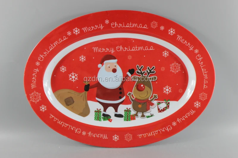 Christmas Melamine Oval Plate 12inch