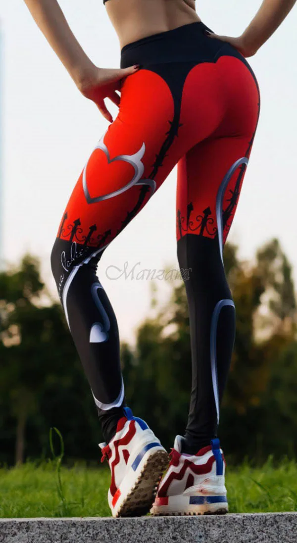 Hot Selling Bulk Fashion Slimming New Design Heart Printing Yoga
