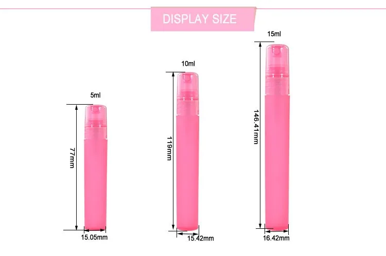 Empty Refillable Perfume Hand Sanitizer 5ml 10ml 15ml Pen Shape Travel Size Plastic Spray Bottle