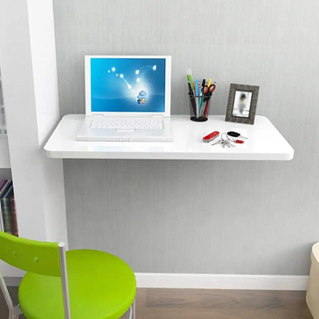 Mmdp Foldable Dining Table Office Table Computer Desk Learning Table Wall-mounted Desk Size Optional (Color : White, Size : 12050cm)