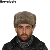 Russian style winter trapper hat mens full rex rabbit fur hat