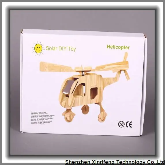 2012 New promotional gift DIY solar toy wood plane