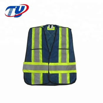 High Quality Construction Blue Safety Vest With Pockets ...