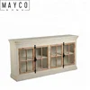 Mayco Modern Wooden Bookcase With Sliding Glass Doors and Drawers