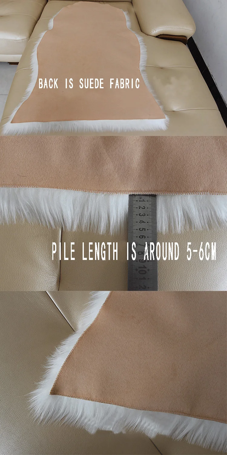 Wholesale Black Single Piece Sheepskin Product Artificial Wool Lambskin