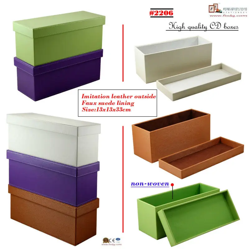 Hand Made Cardboard Leather Cd Storage Box Buy Cd Storage Box,Leather