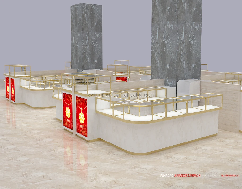 Modern design Jewelry cabinet kiosk display for jewelry shopping mall for sell