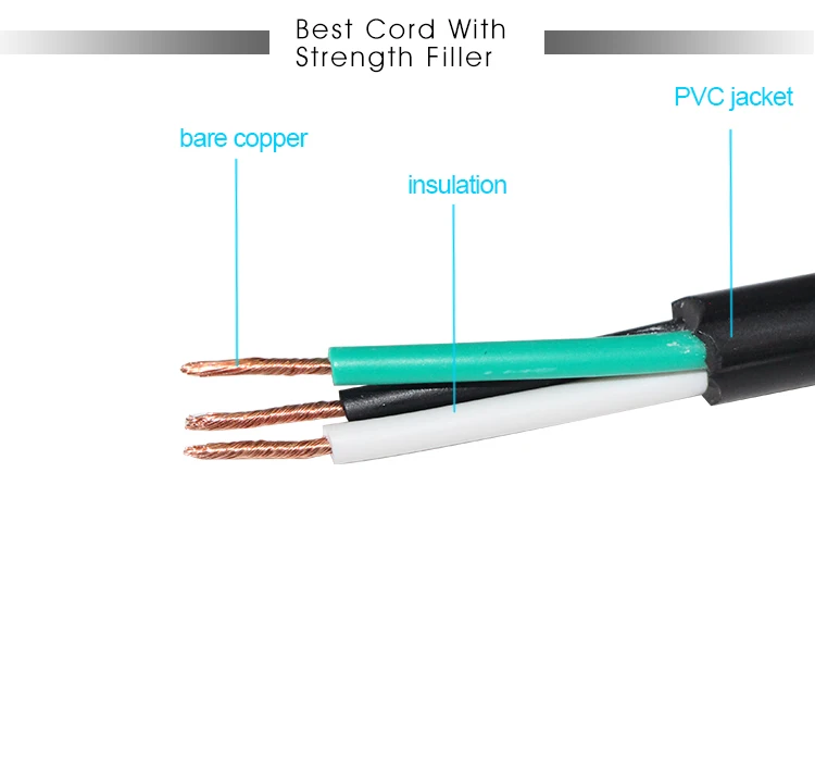 3 Pin Stripped And Tinned 3pin Canada Ac Cable Us America 125v Power Cord With Usa Plug