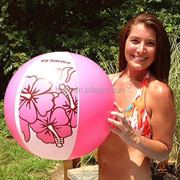 pink and white beach balls