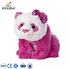 Factory custom soft plush pink purple and blue stuffed pandas