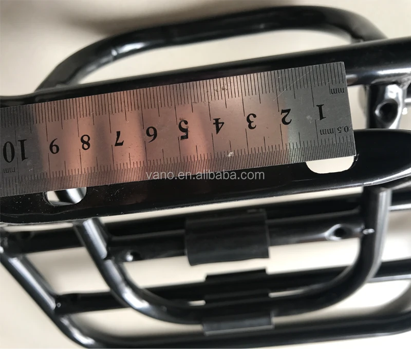 Chromed black motorcycle luggage rack carrier GY6 scooter