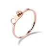 Stainless steel jewelry zipper shape rose gold plated ring zip head minimalist popular rings
