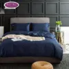 Bedding set manufacturer, oem navy blue cotton hotel luxury duvet cover set