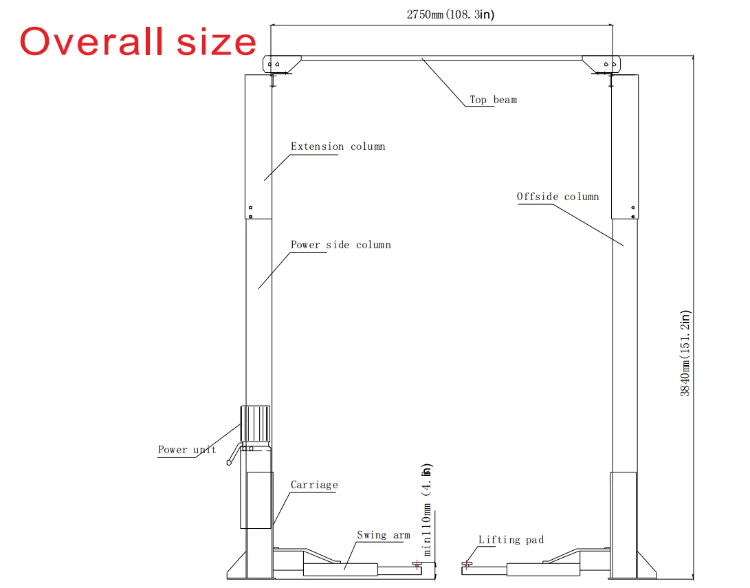 launch car lift schematic wiring diagram Two Post Lifts for Home launch tlt240sc economical clear floor two post lift (rated capacity storage car lift launch car lift schematic