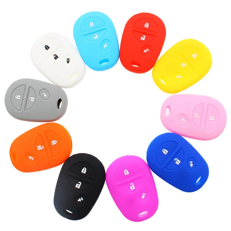 Black Silicone Case Cover For Toyota Sienna Tacoma Remote Key 3 Buttons A312BK 