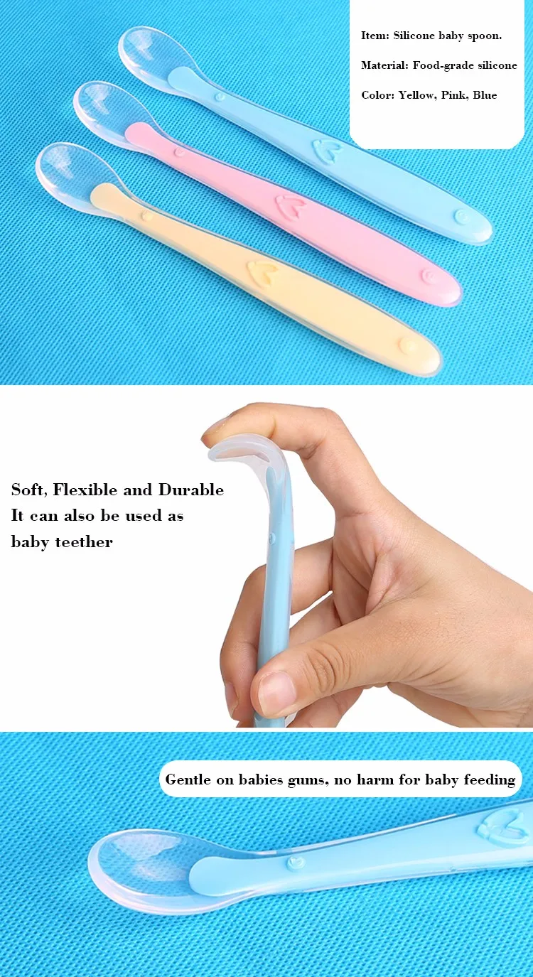 Fda Standard Silicone Teething Spoon For Baby Safe Feeding Buy Baby