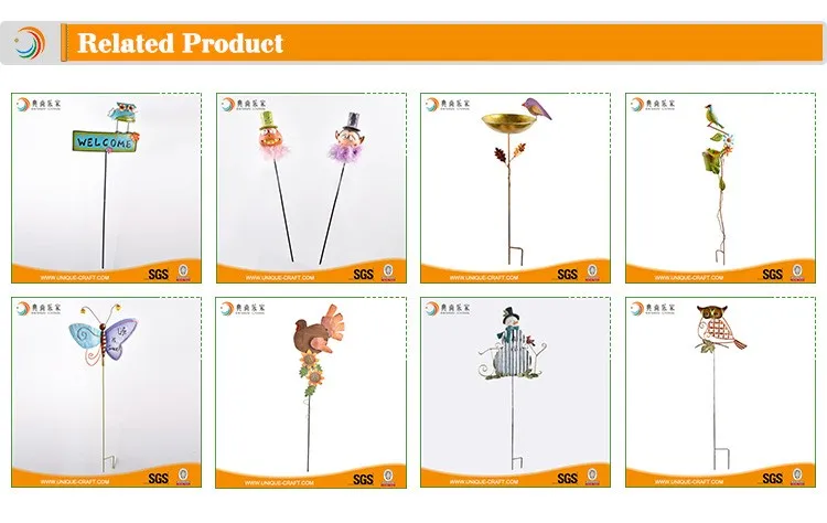 Metal Garden Stake Wholesale Decor with Metal Bird and Welcome Sign