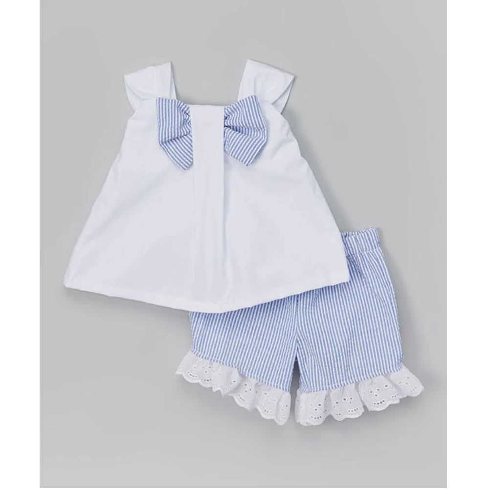 New Style Baby Boutique Romper Unisex Seersucker Fabric Clothing