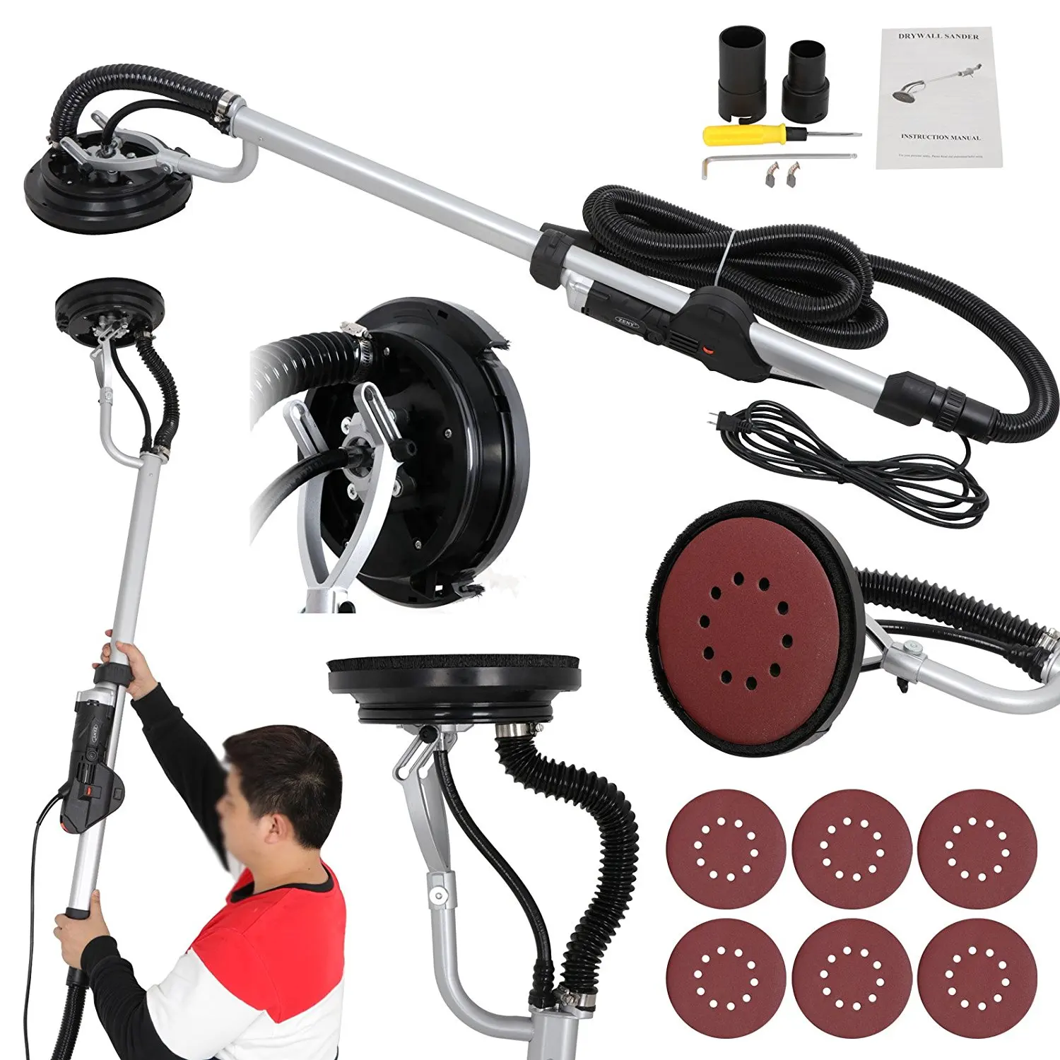 Buy Heavy Duty 800W Electric Drywall Sander with Vacuum Attachment